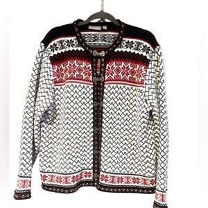 Croft & Barrow Fair Isle Nordic Knit Sweater - Red, Black, White
